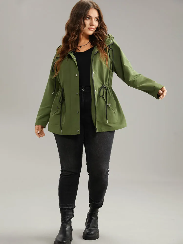Wind-Resistant Hooded Drawstring Waistline Inside Coat sold by Bloomchic product image thumbnail 3