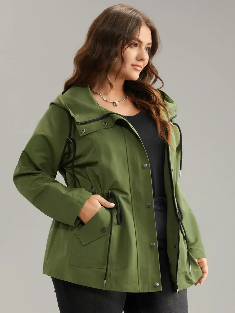 Wind-Resistant Hooded Drawstring Waistline Inside Coat sold by Bloomchic product image thumbnail 5