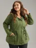 Wind-Resistant Hooded Drawstring Waistline Inside Coat sold by Bloomchic