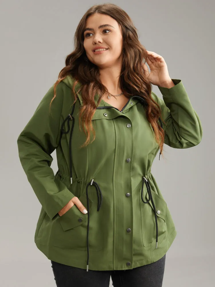 Wind-Resistant Hooded Drawstring Waistline Inside Coat sold by Bloomchic product image thumbnail 4