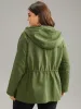 Wind-Resistant Hooded Drawstring Waistline Inside Coat sold by Bloomchic