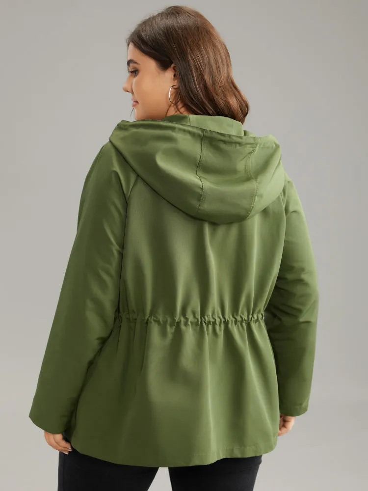 Wind-Resistant Hooded Drawstring Waistline Inside Coat sold by Bloomchic product image thumbnail 2