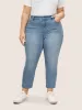 Light Wash Slanted Pocket Roll Hem Jeans sold by Bloomchic