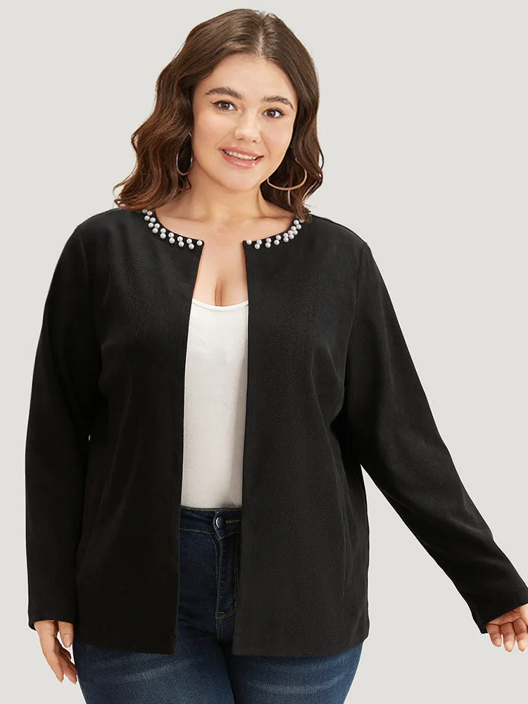 Solid Pearl Beaded Detail Open Front Coat sold by Bloomchic product image thumbnail 5