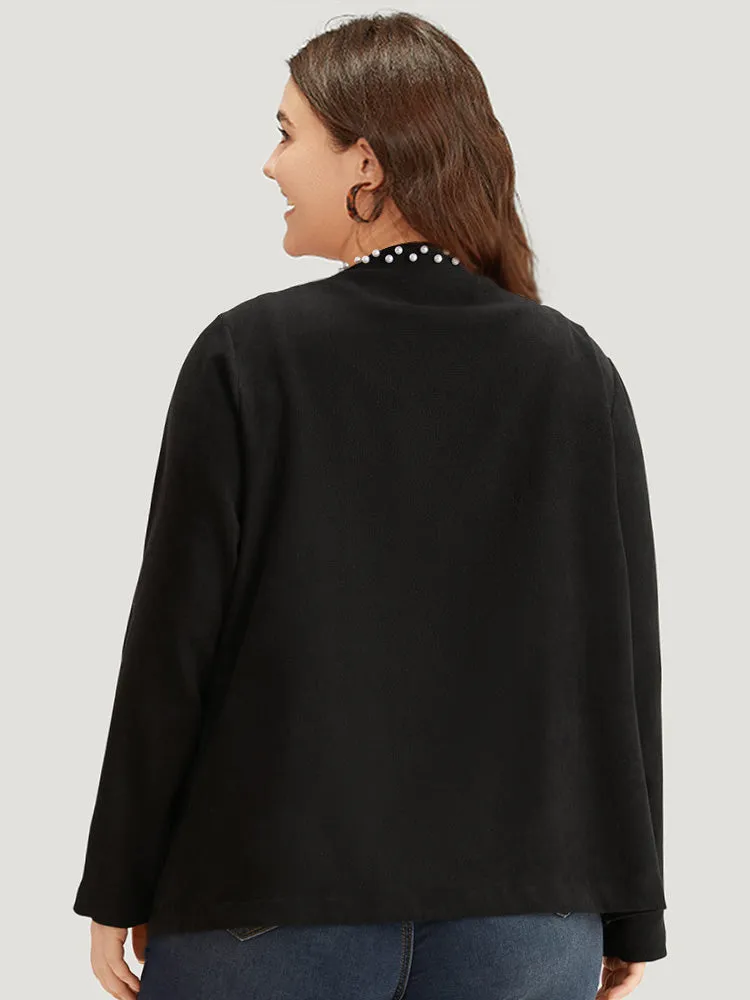 Solid Pearl Beaded Detail Open Front Coat sold by Bloomchic product image thumbnail 2