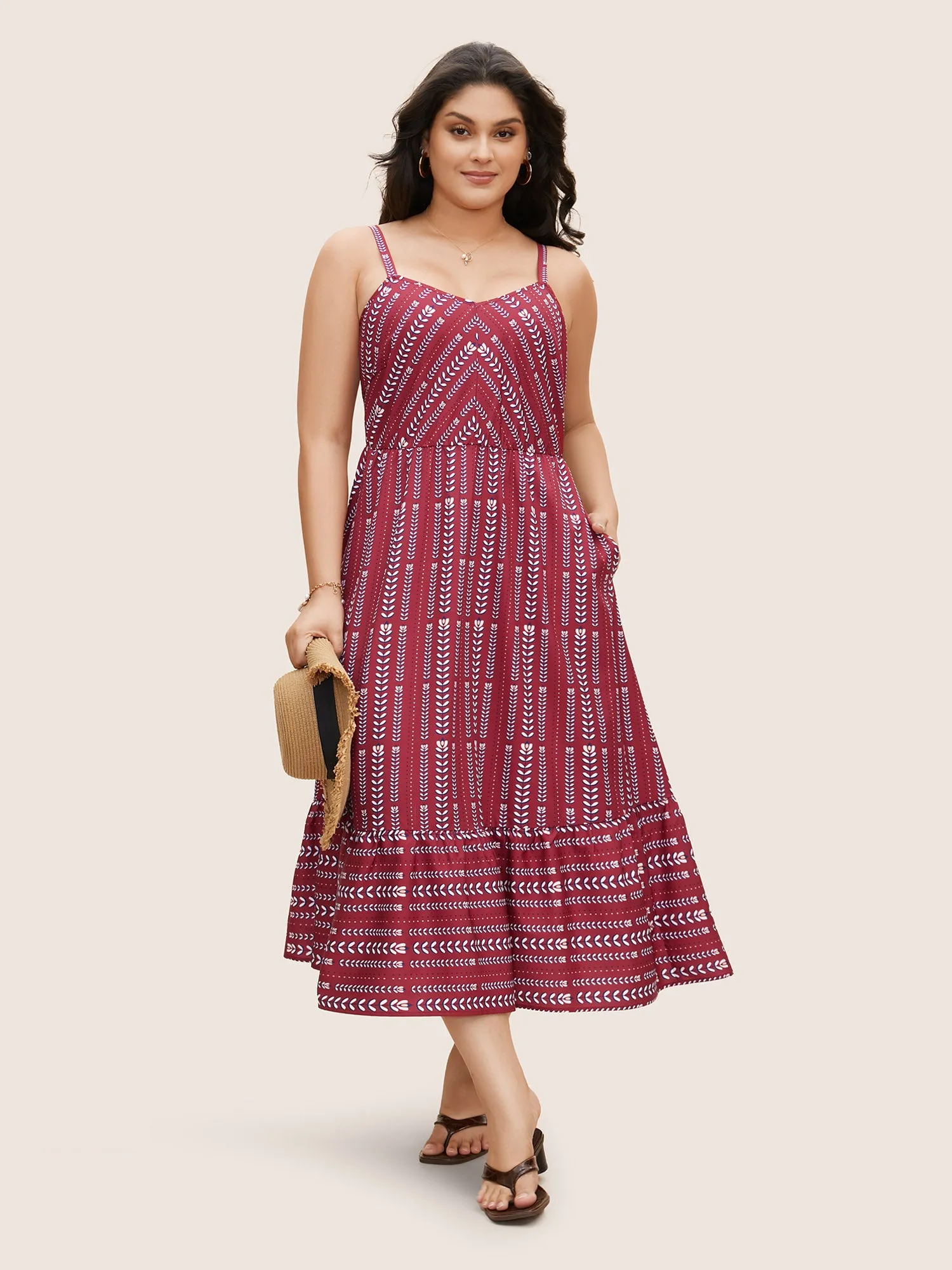 Bandana Striped Ruffle Hem Cami Dress sold by Bloomchic product image thumbnail 2