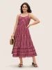 Bandana Striped Ruffle Hem Cami Dress sold by Bloomchic