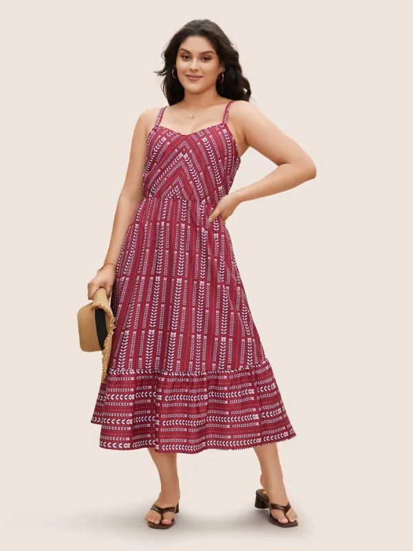Bandana Striped Ruffle Hem Cami Dress sold by Bloomchic