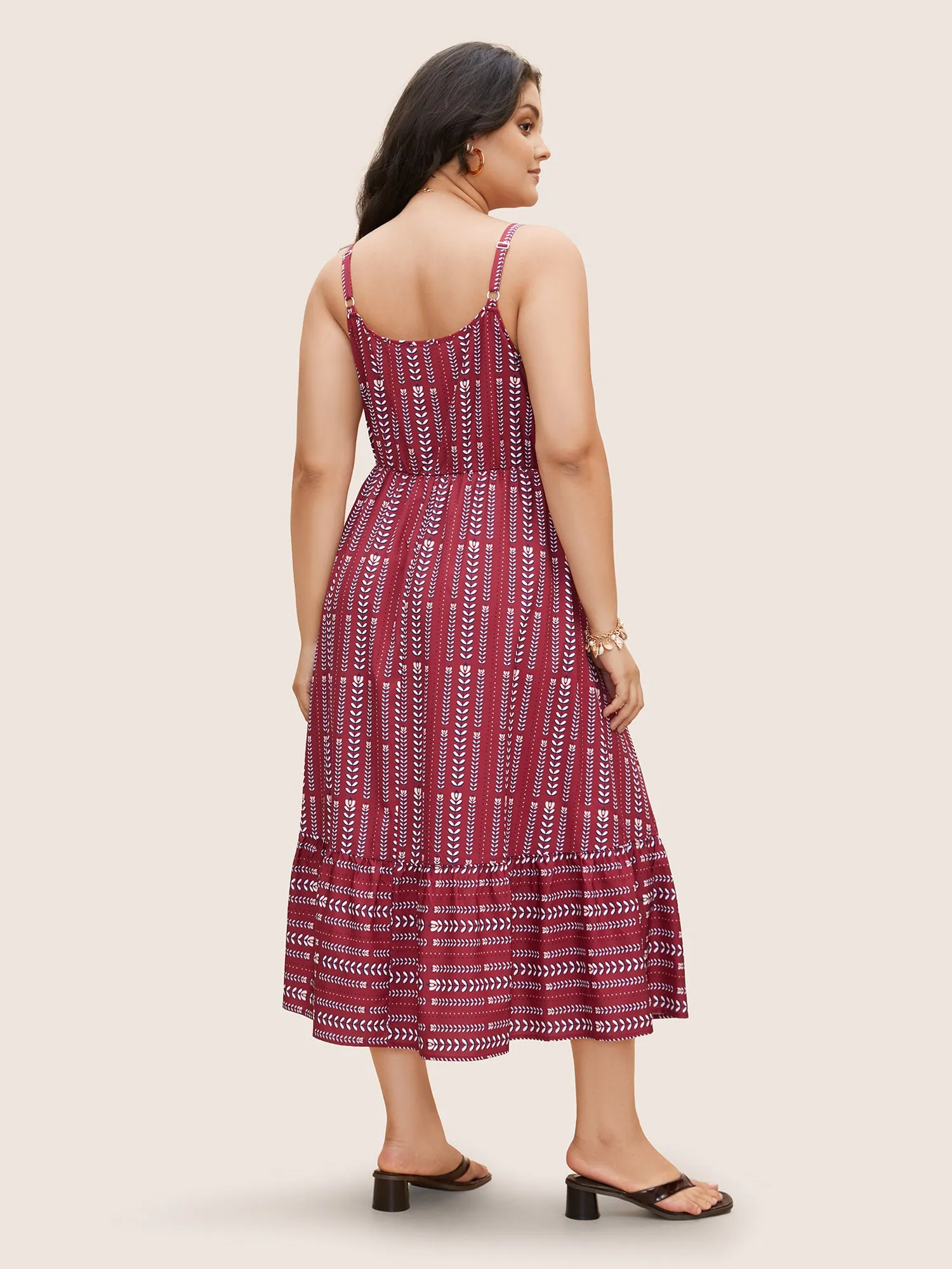 Bandana Striped Ruffle Hem Cami Dress sold by Bloomchic product image thumbnail 3