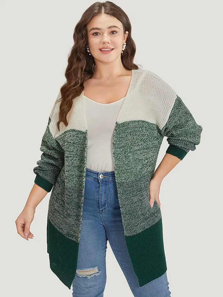 Colorblock Drop Shoulder Patchwork Cardigan sold by Bloomchic