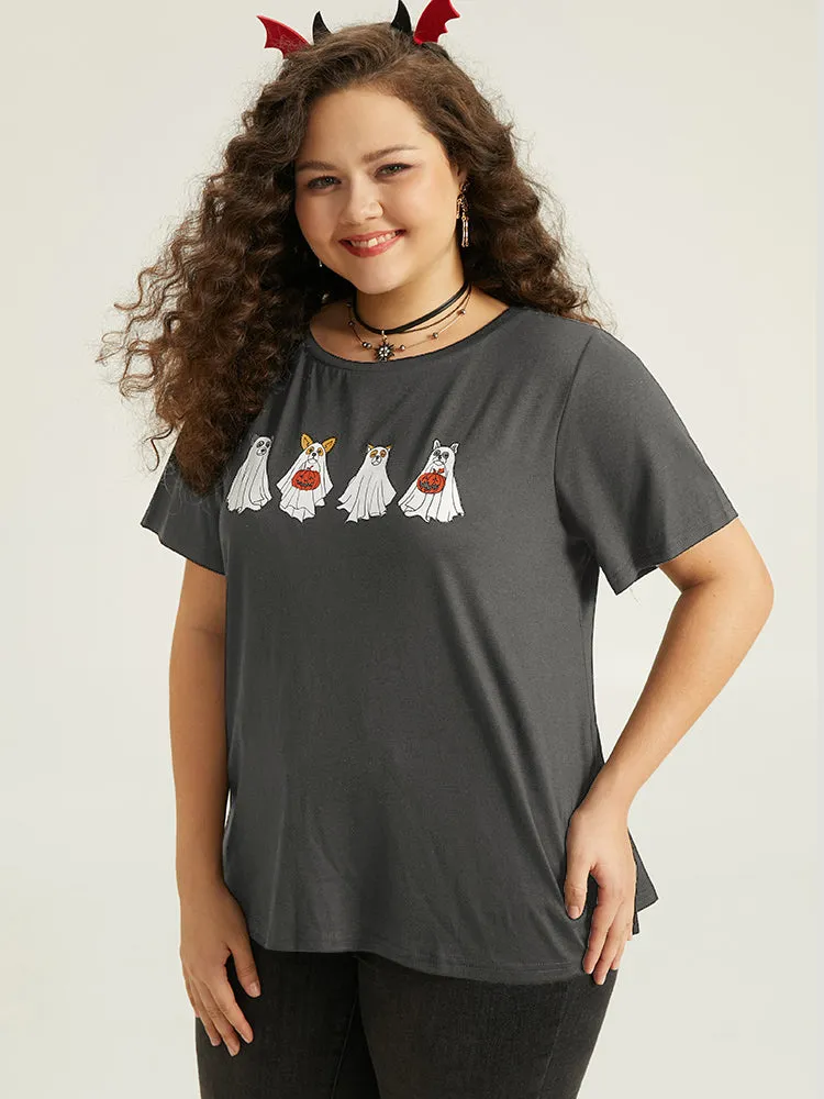 Supersoft Essentials Halloween Print Crew Neck T-shirt sold by Bloomchic product image thumbnail 4