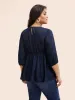 Chiffon Textured Mesh Lantern Sleeve Blouse sold by Bloomchic