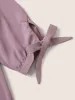 Plain Knotted Sleeve V Neck Blouse sold by Bloomchic