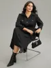 Static-Free Plain Button Detail Lantern Sleeve Dress sold by Bloomchic