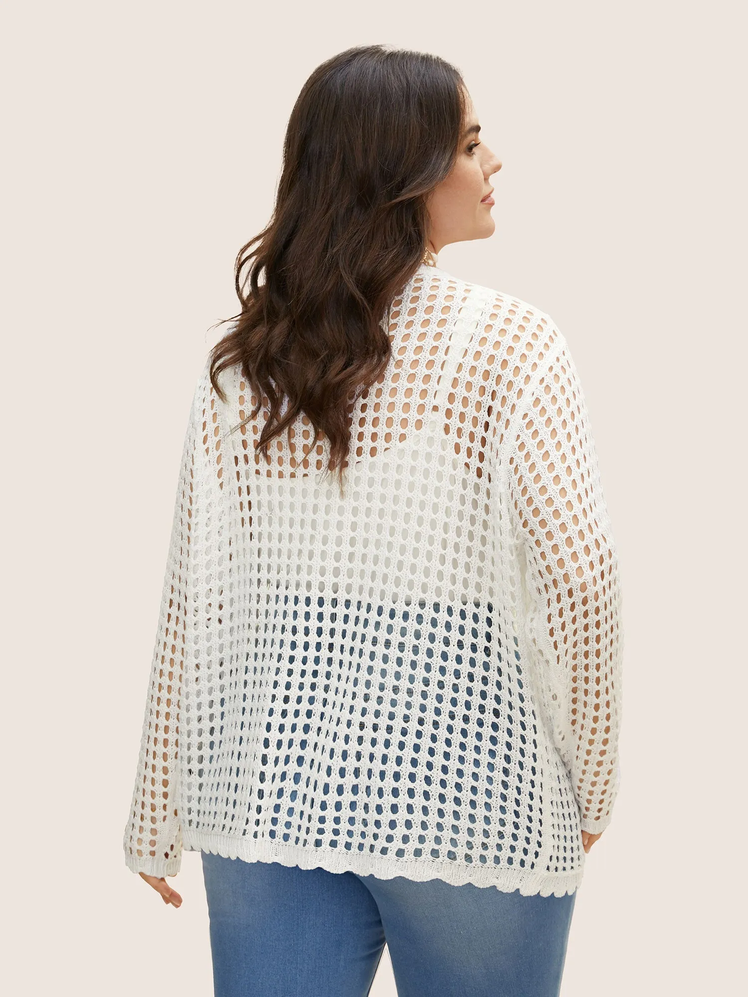 Crochet Floral Cut Out Tie Knot Cover Up sold by Bloomchic product image thumbnail 2