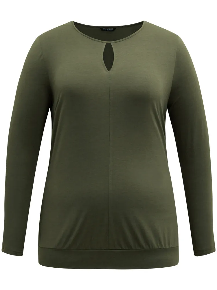 Plain Cut Out Round Neck Knit T-shirt sold by Bloomchic product image thumbnail 5