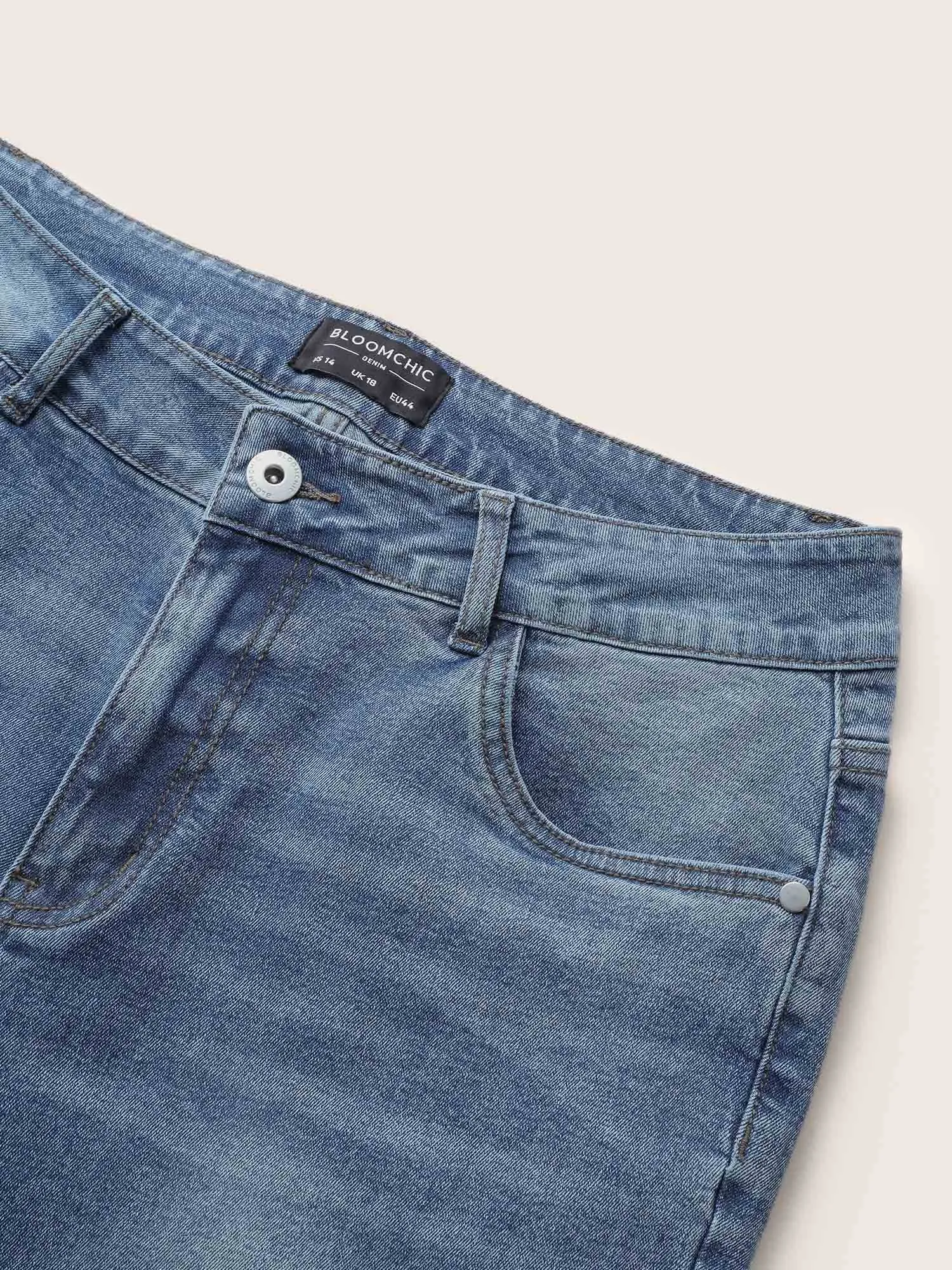 Light Wash Cut Off Pull On Jegging Jeans sold by Bloomchic product image thumbnail 5