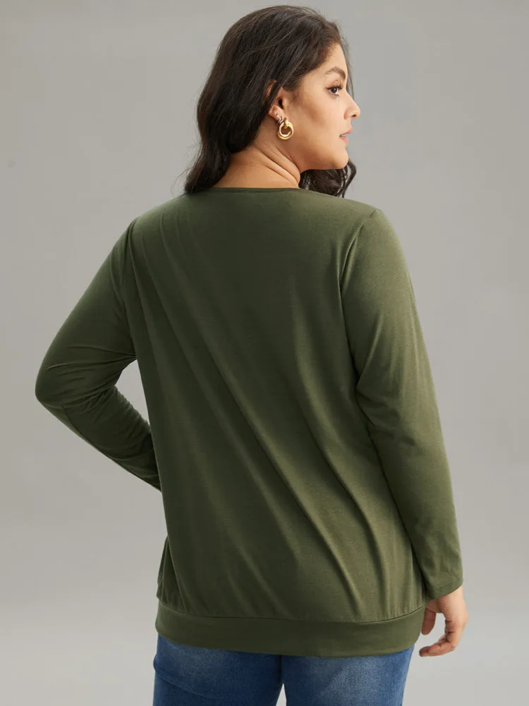 Plain Cut Out Round Neck Knit T-shirt sold by Bloomchic product image thumbnail 2