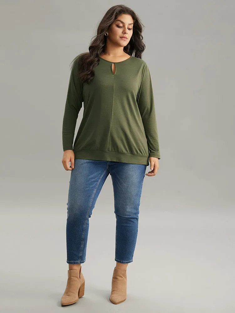 Plain Cut Out Round Neck Knit T-shirt sold by Bloomchic product image thumbnail 3