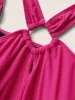 Contrast Cut Out Tiered Hem One Piece Swimsuit sold by Bloomchic