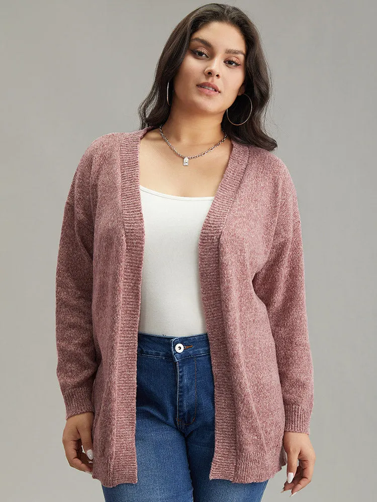 Solid Heather Elastic Cuffs Cardigan sold by Bloomchic