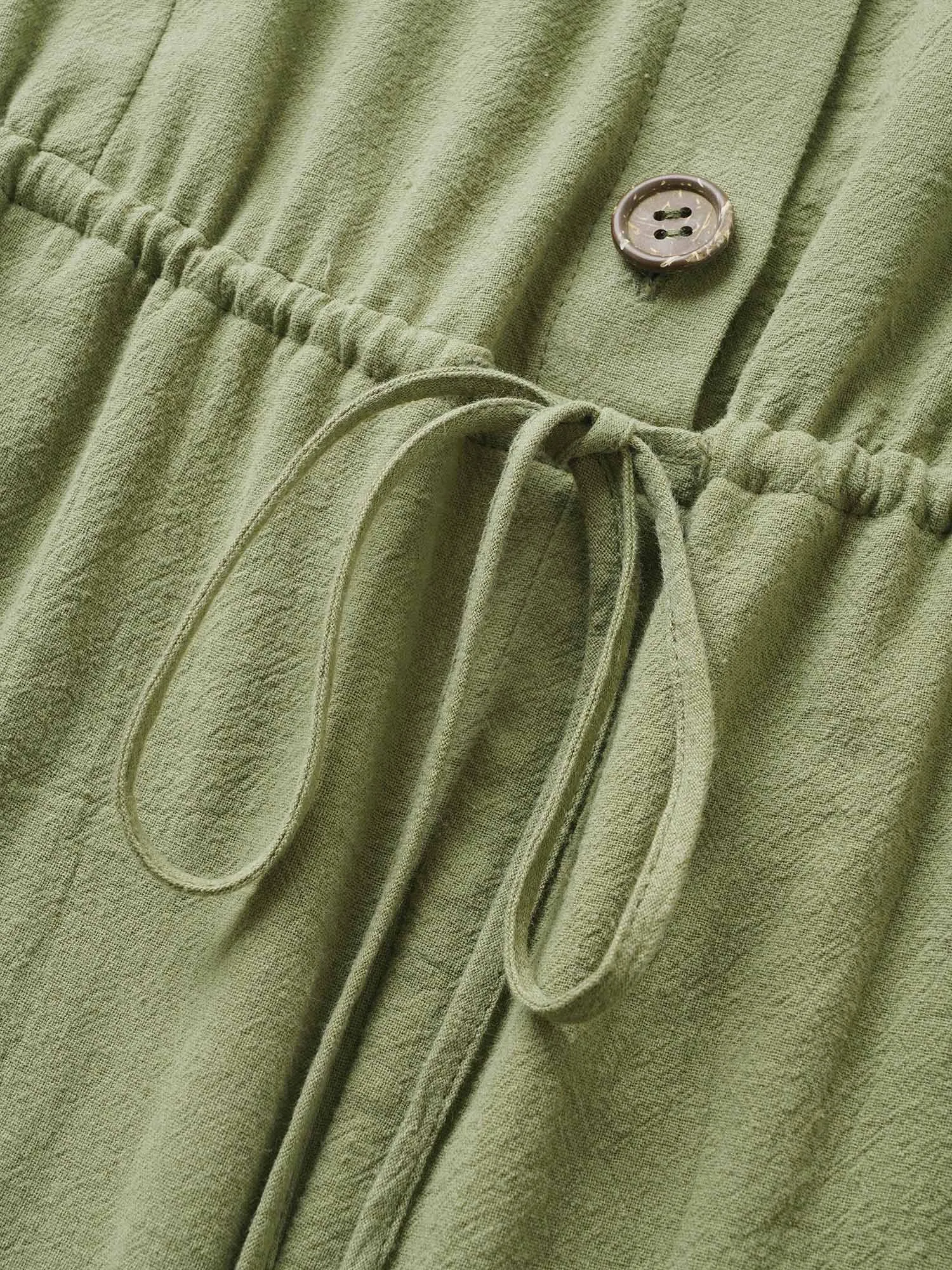 Plain Button Detail Drawstring Square Neck Jumpsuit sold by Bloomchic product image thumbnail 5