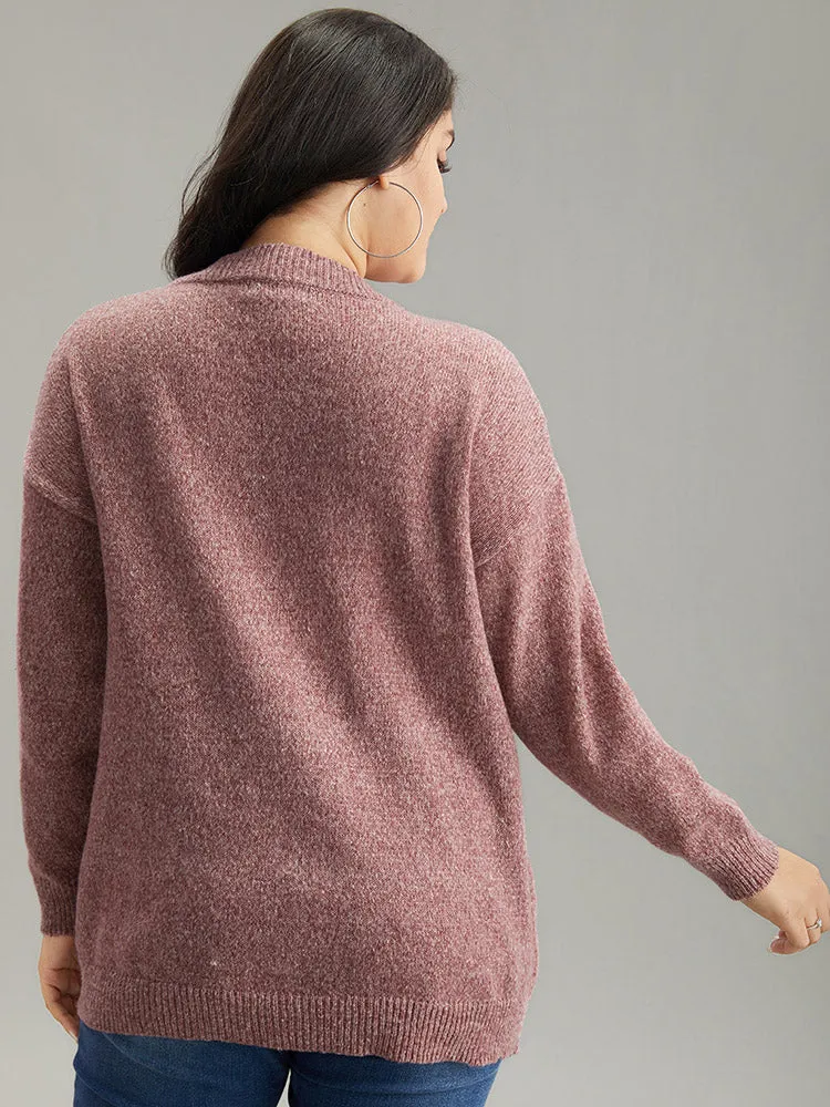 Solid Heather Elastic Cuffs Cardigan sold by Bloomchic product image thumbnail 2