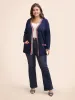 Contrast Striped Trim Patch Pocket Cardigan sold by Bloomchic