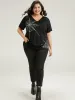 Halloween Spider Web Print V Neck T-shirt sold by Bloomchic