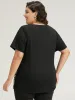 Halloween Spider Web Print V Neck T-shirt sold by Bloomchic