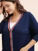 Contrast Striped Trim Patch Pocket Cardigan sold by Bloomchic