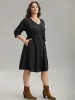 Waffle Knit Button Detail Belted Dress sold by Bloomchic