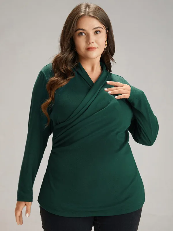 Solid Crossover Neck T-shirt sold by Bloomchic