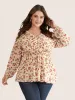 Ditsy Floral Elastic Waist Ties Ruffles Blouse sold by Bloomchic