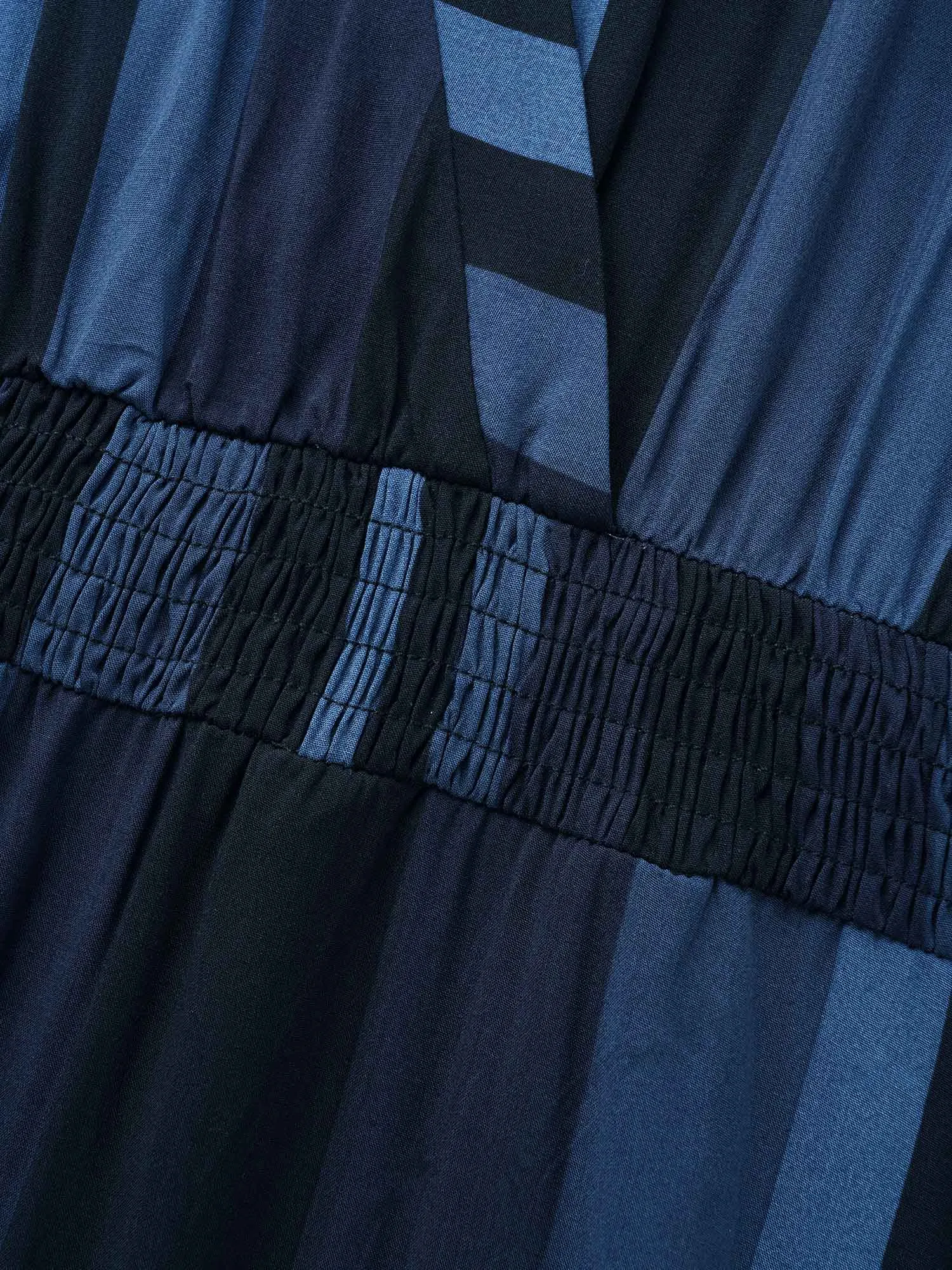 Striped Dolman Sleeve Pocket Shirred Flutter Wrap Dress sold by Bloomchic product image thumbnail 5