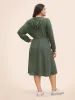 Texture Drawstring Hooded Pocket Dress sold by Bloomchic