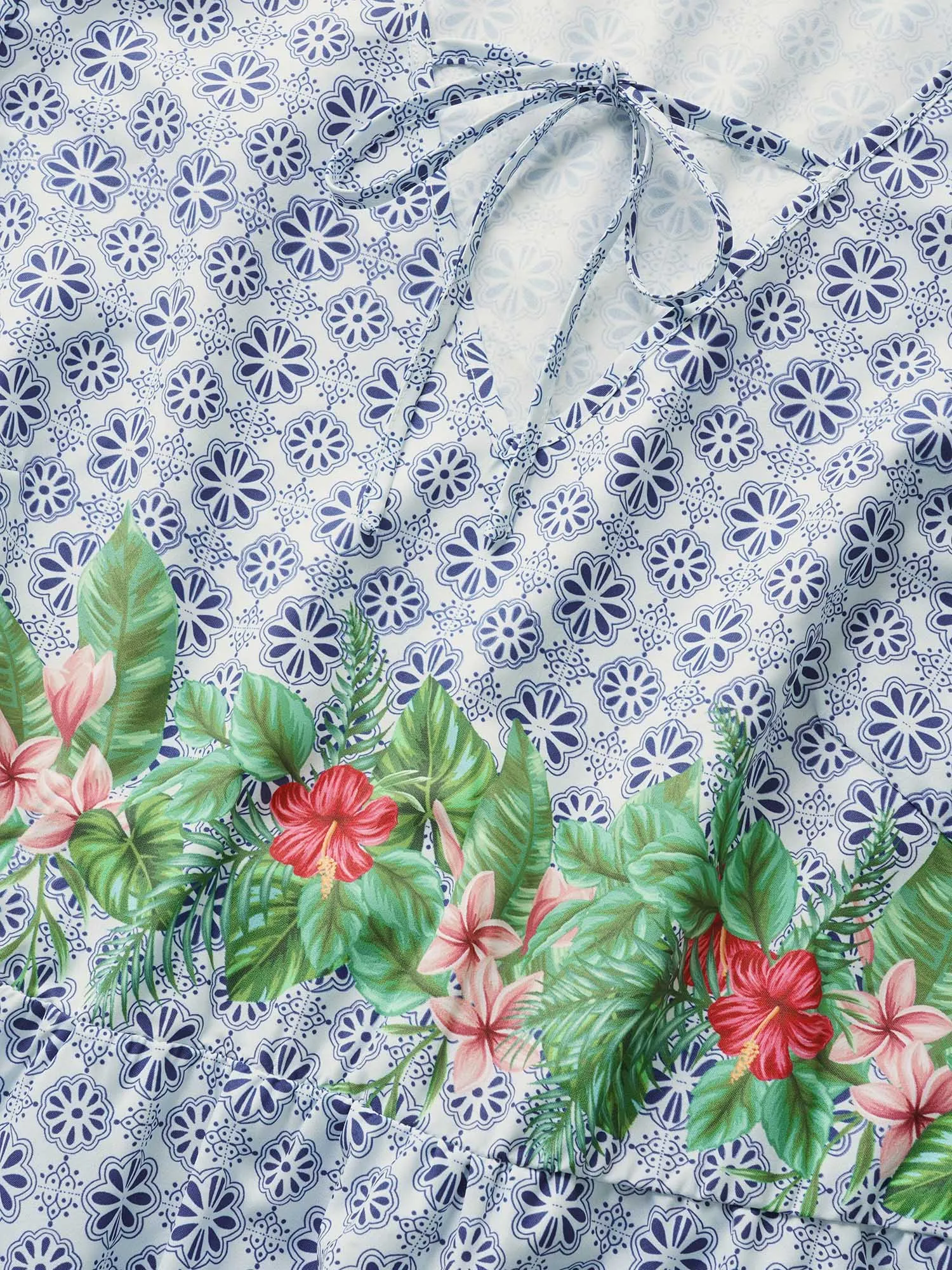 Bandana Print Tie Knot Ruffle Cap Sleeve Dress sold by Bloomchic product image thumbnail 5