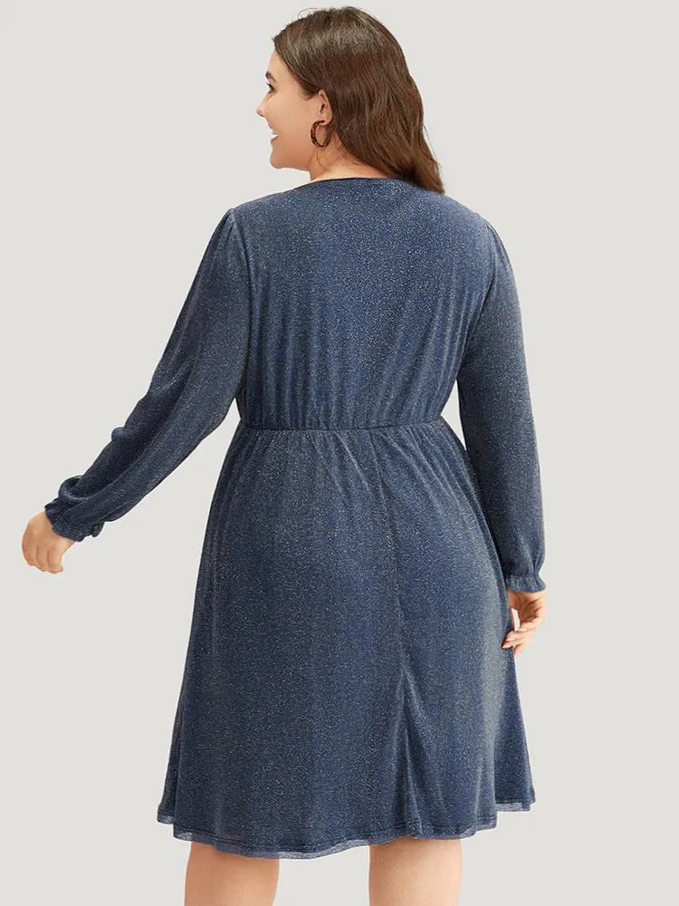 Glitter Crew Neck Pocket Pleated Dress sold by Bloomchic product image thumbnail 5