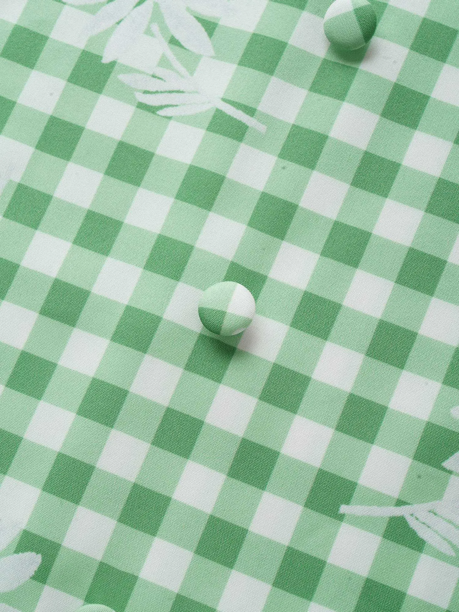 Gingham Floral Ruffles Button Detail Dress sold by Bloomchic product image thumbnail 5