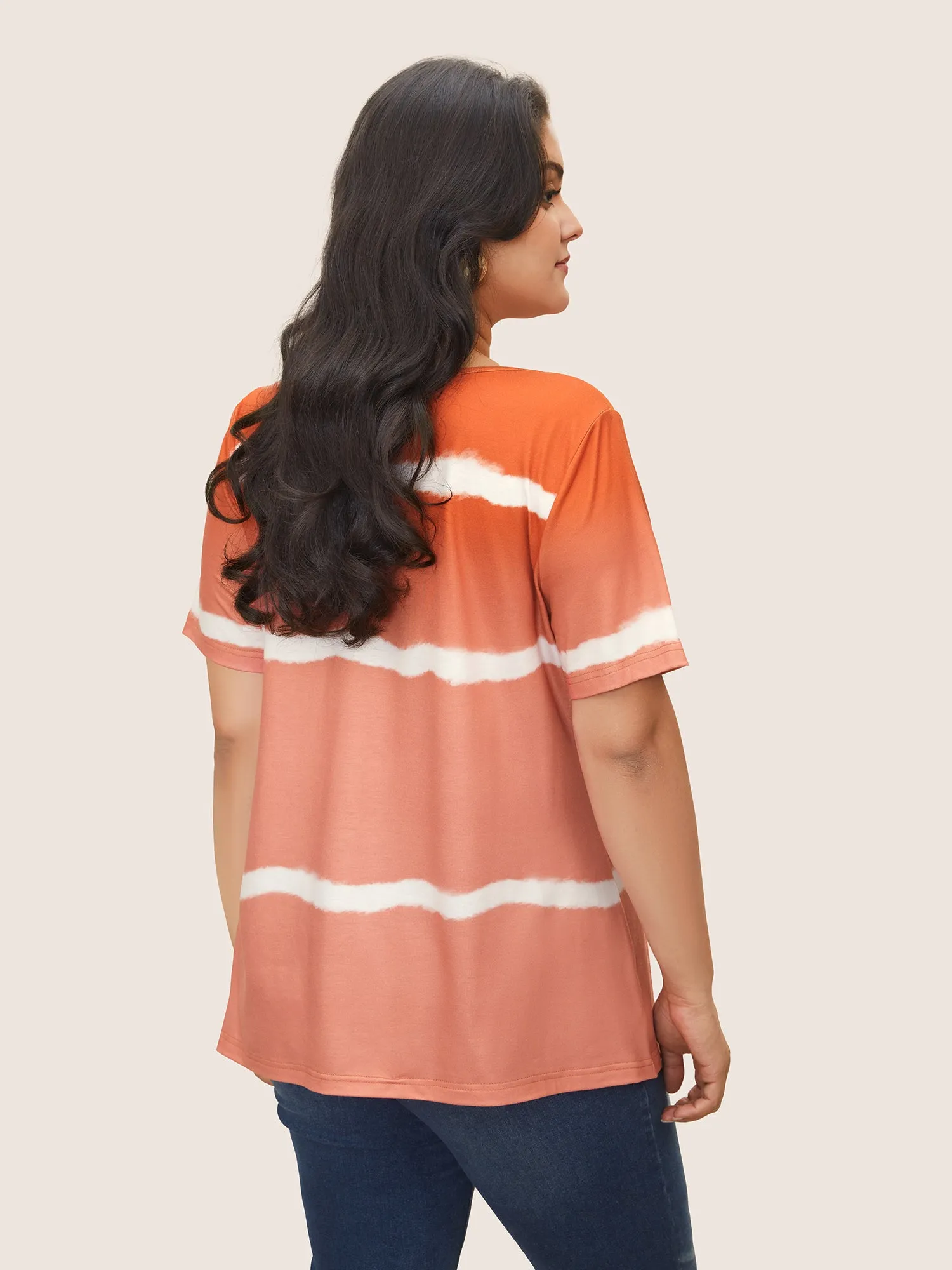 Tie Dye Round Neck Button Up T-shirt sold by Bloomchic product image thumbnail 2