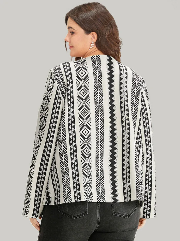 Geometric Boho Print Open Front Jacket sold by Bloomchic product image thumbnail 2