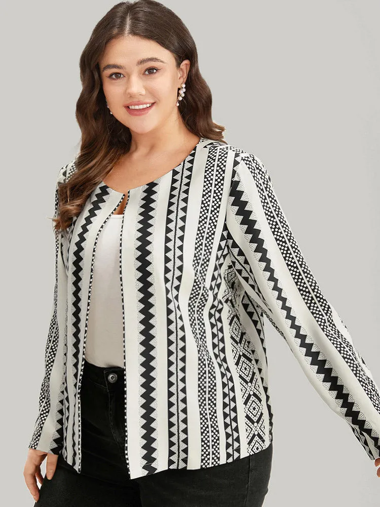 Geometric Boho Print Open Front Jacket sold by Bloomchic product image thumbnail 3