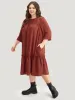 Guipure Lace Frill Trim Cut Out Ruffle Hem Dress sold by Bloomchic