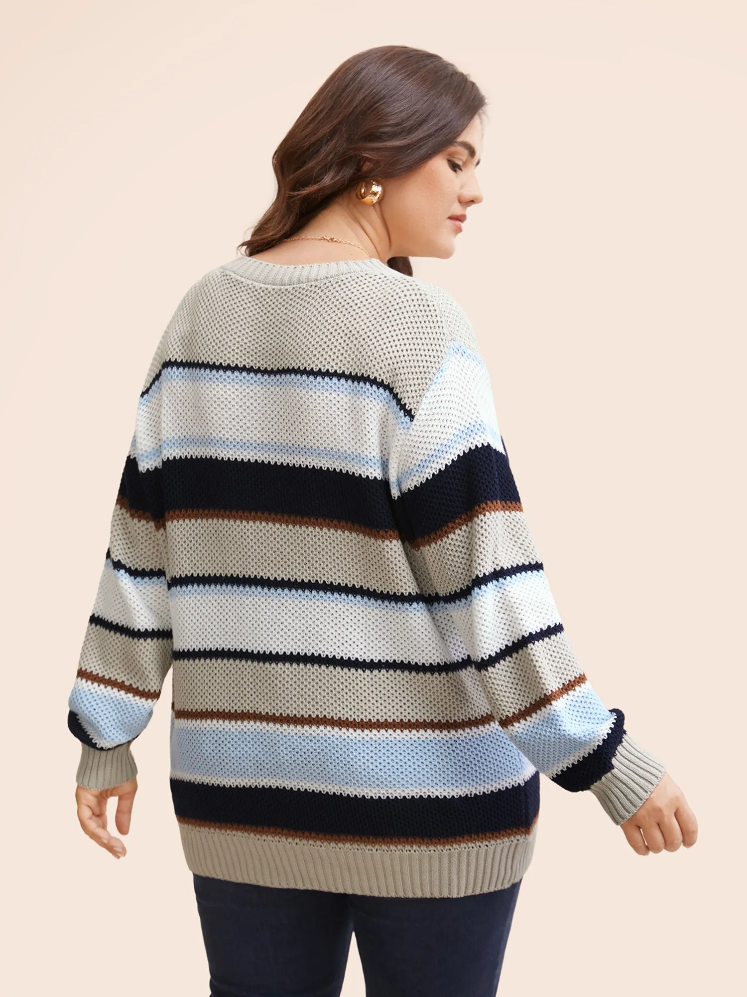 Cotton Colorblock Contrast Drop Shoulder Pullover sold by Bloomchic product image thumbnail 2