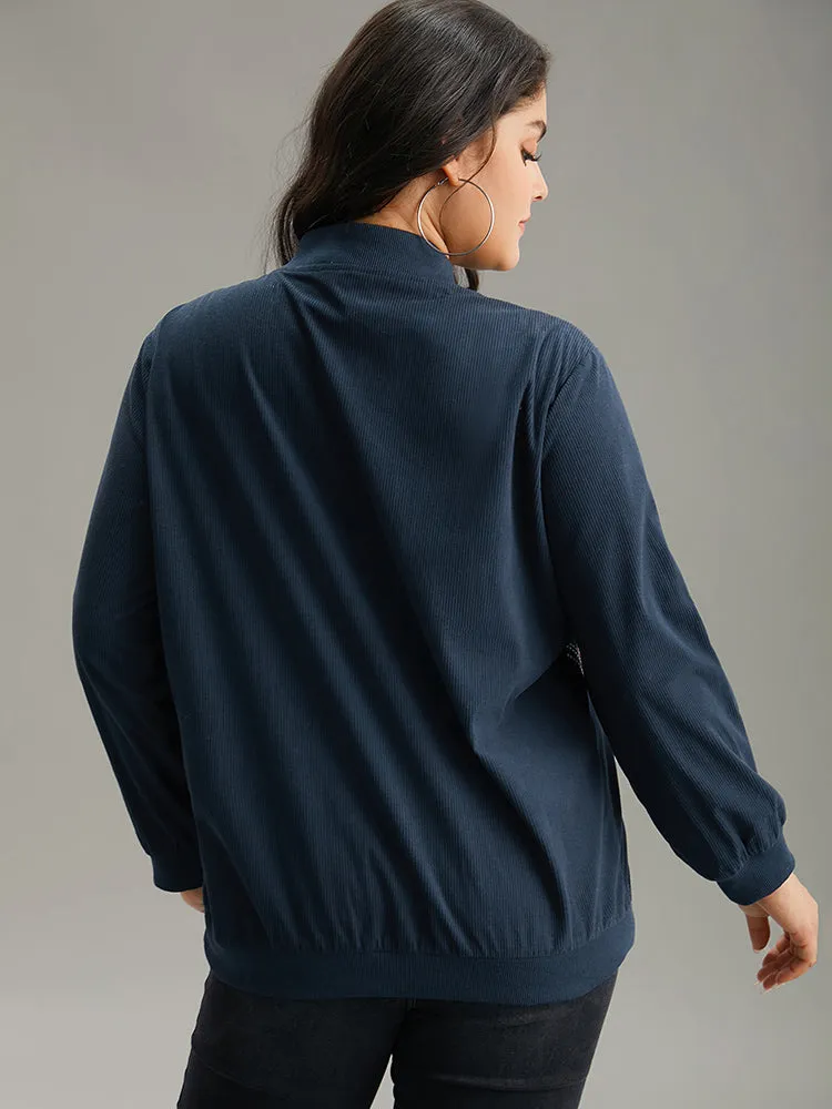 Corduroy Geo Embroidered Zipper Fly Jacket sold by Bloomchic product image thumbnail 2