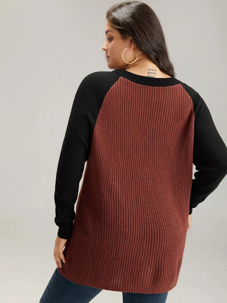Contrast Raglan Sleeve Plisse Pullover sold by Bloomchic product image thumbnail 2