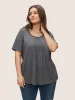 Pleated Detail Contrast Trim T-shirt sold by Bloomchic