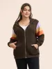 Colorblock Contrast Pocket Hooded Sweatshirt sold by Bloomchic
