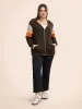 Colorblock Contrast Pocket Hooded Sweatshirt sold by Bloomchic