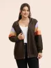Colorblock Contrast Pocket Hooded Sweatshirt sold by Bloomchic